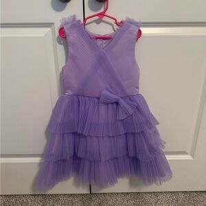 Badgley Mischka Lavender Layered Kids Dress
